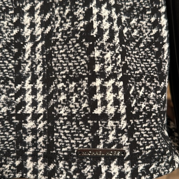 Michael Kors Tweed Print Blouse Top – Black & Cream Long Sleeve, Size Medium - Picture 5 of 6